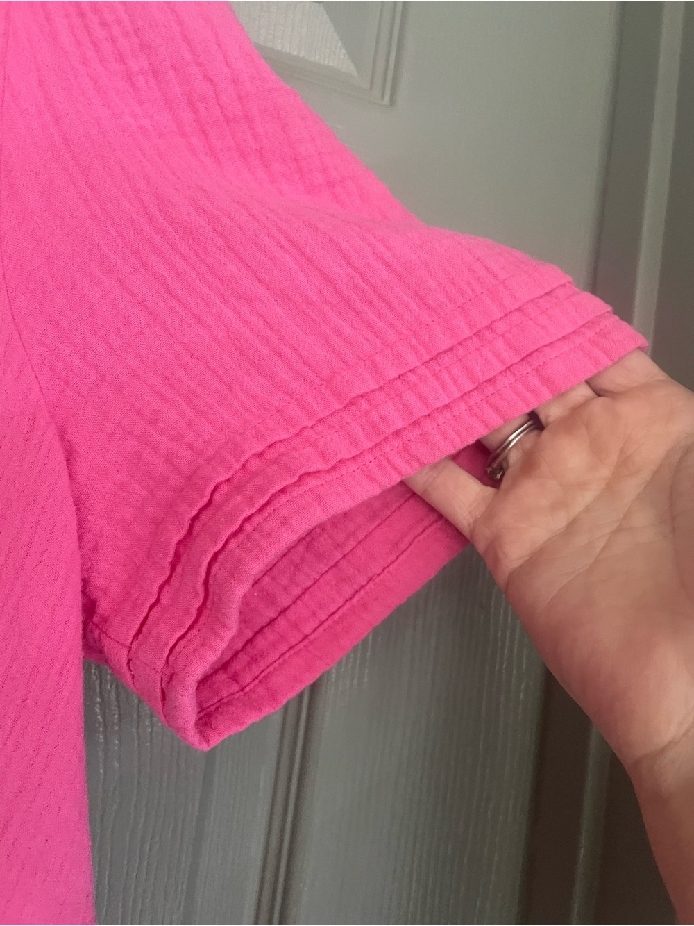 Boden Pink V-Neck Fit-and-Flare Short Sleeve Dress Size 12R - Picture 11 of 16